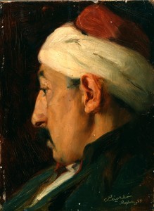 Figure Study: A Man Wearing a Red and White Turban 110635